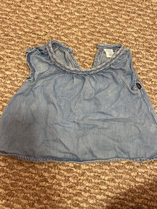 Old navy short sleeve blue demim top 3-6 month